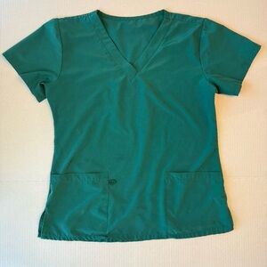 Green V-Neck Women's Scrub Top